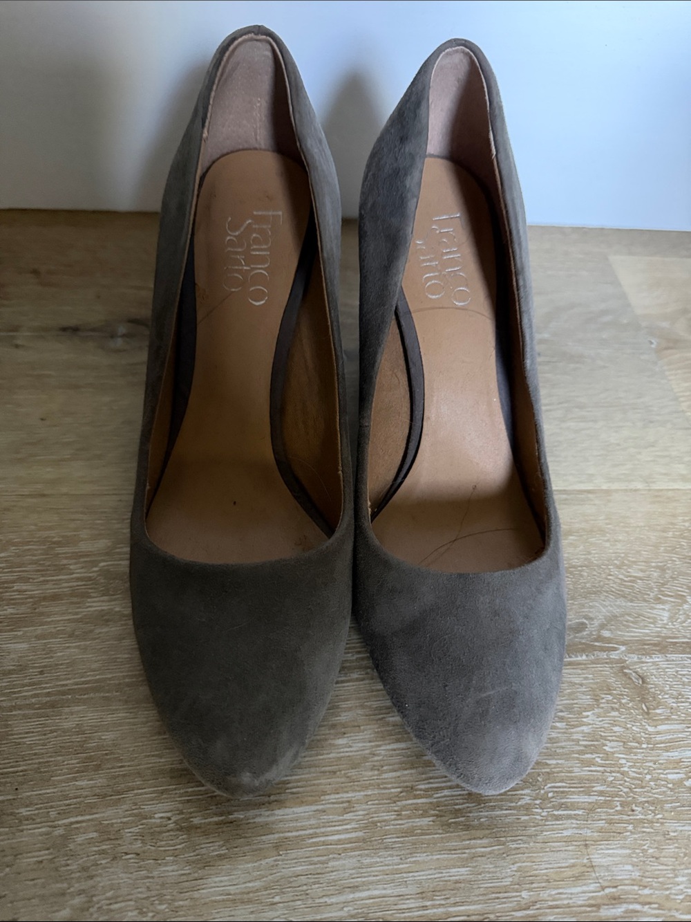 Franco Sarto Taupe Suede Pointed Toe Pumps - Neutral Gray